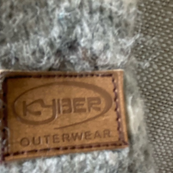 Kyber Grey Wool Fleece Lined Hooded Drawstring Knit Outdoor Cabin Coat. Sz-M - Picture 9 of 15